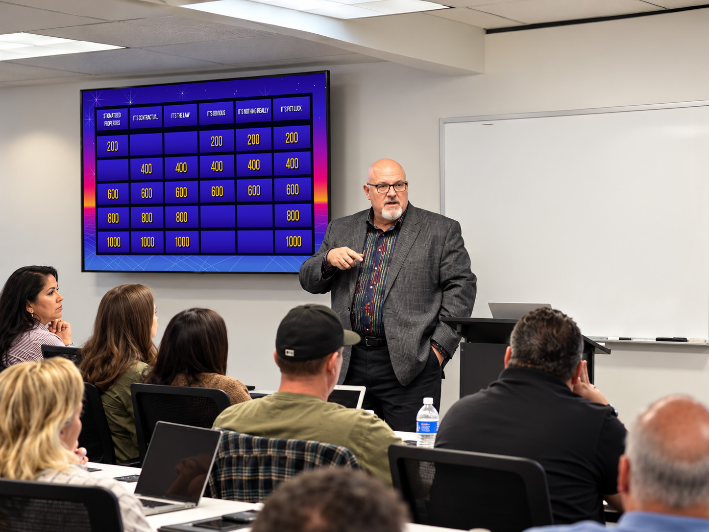 Butch Leiber in front of a class