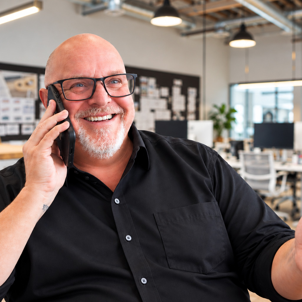 Butch Leiber on a phone call